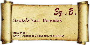 Szakácsi Benedek névjegykártya
