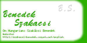 benedek szakacsi business card